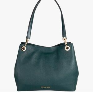 MICHAEL Michael Kors Raven Large Leather Shoulder Bag Emerald Green